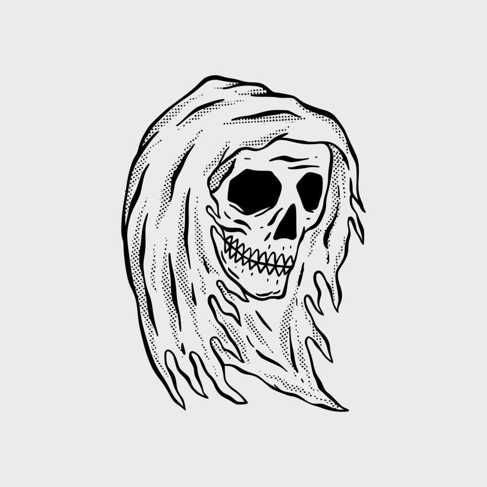 hand drawn skull illustration for tshirt jacket hoodie can be used for stickers etc vector
