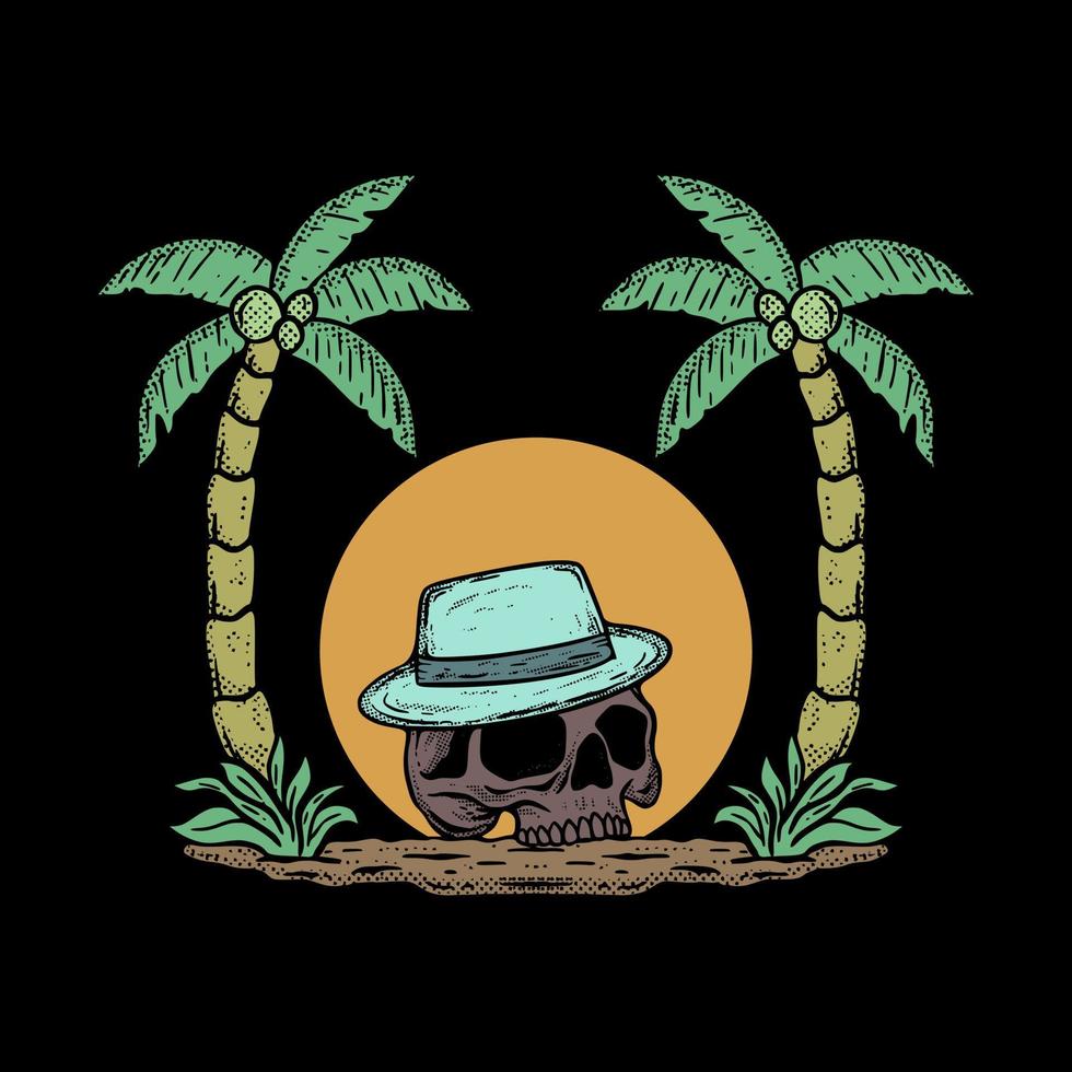 hand drawn skull illustration for tshirt jacket hoodie can be used for stickers etc vector