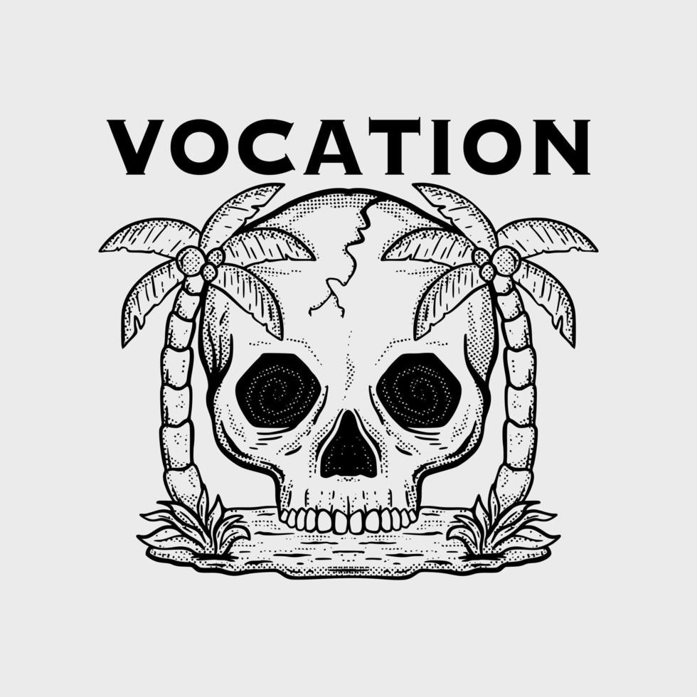 hand drawn skull vocation illustration for tshirt jacket hoodie can be used for stickers etc vector