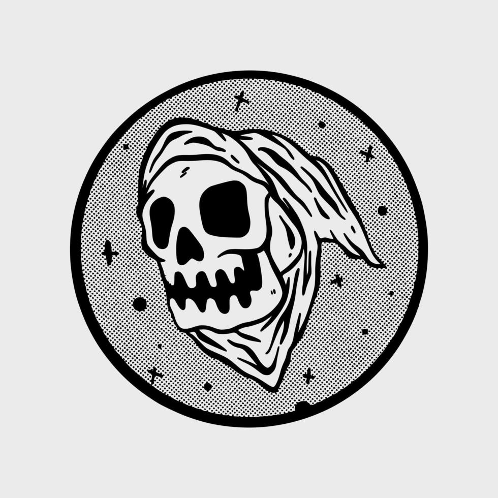 hand drawn skull vintage illustration for tshirt jacket hoodie can be used for stickers etc vector