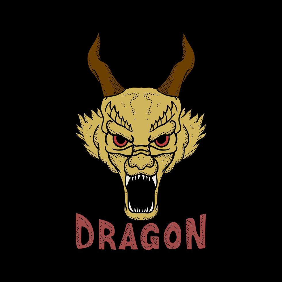 el vector de ilustración del dragón para la sudadera con capucha de la chaqueta de la camiseta se puede usar para pegatinas, etc.