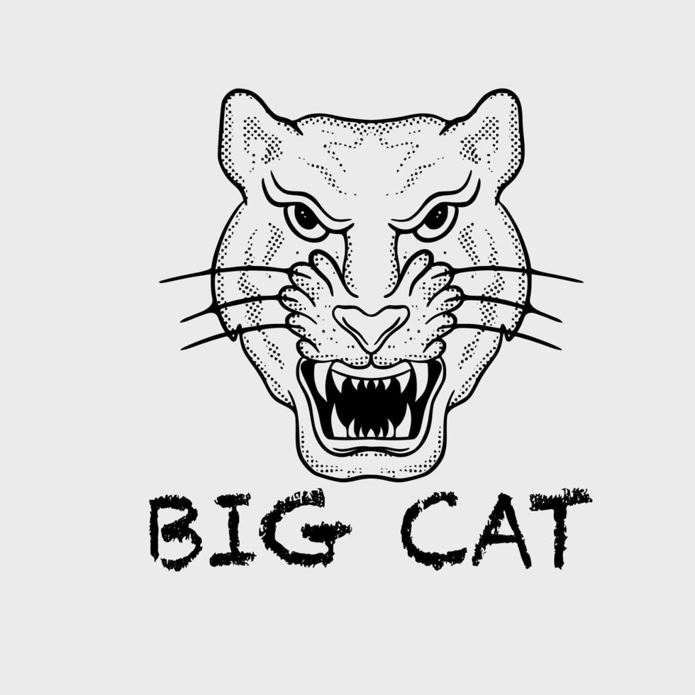 vector de ilustración de gato grande para sudadera con capucha de chaqueta de camiseta se puede utilizar para pegatinas, etc.