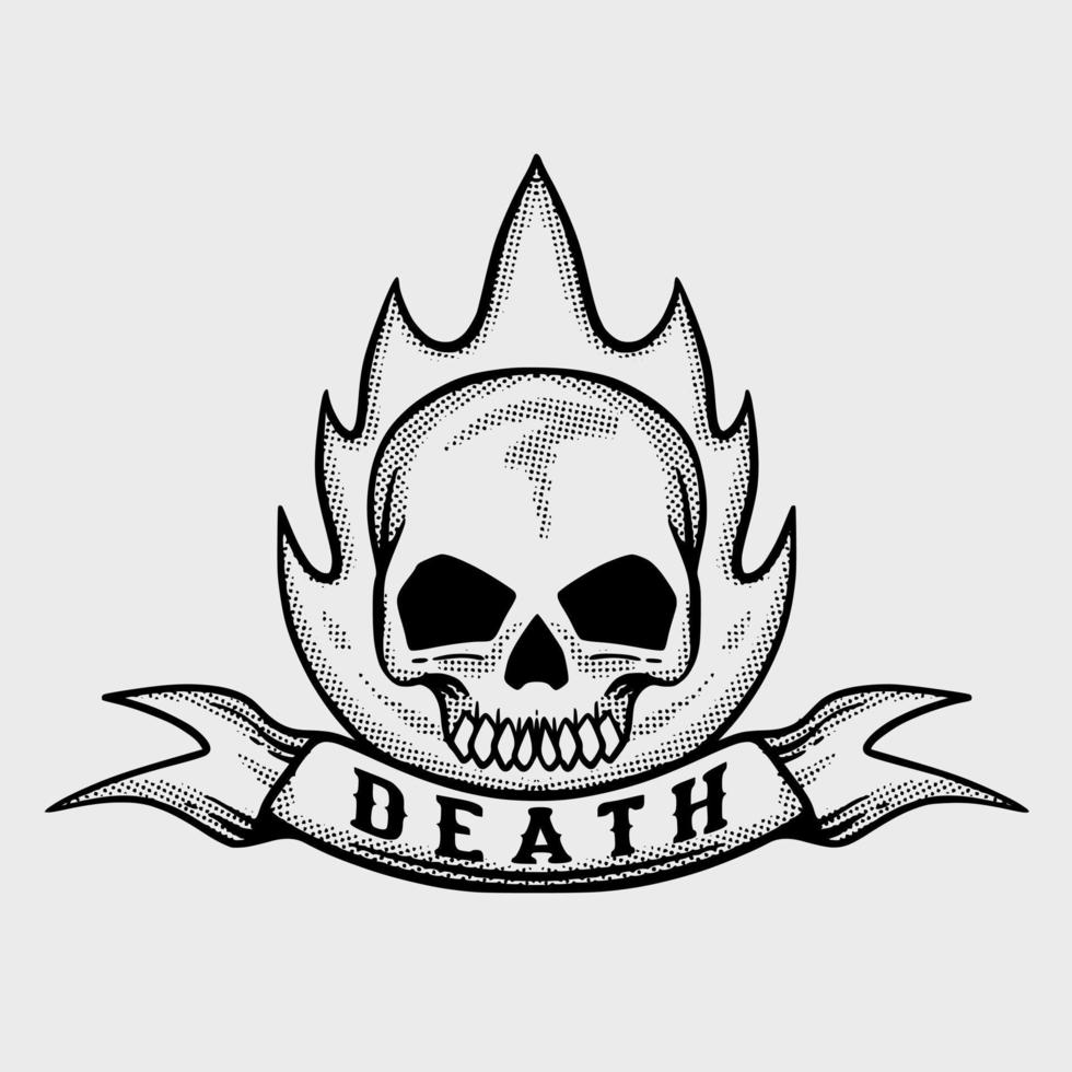 Skull Fire death illustration for tshirt jacket hoodie can be used for stickers etc vector