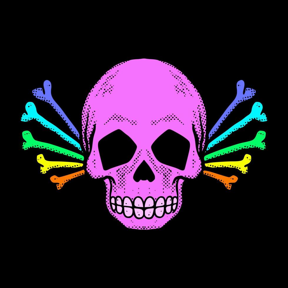 skull bone illustration vector for tshirt jacket hoodie can be used for stickers etc