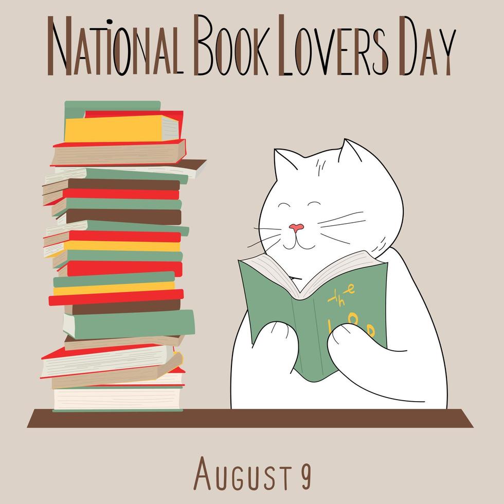 dia nacional de los amantes de los libros vector