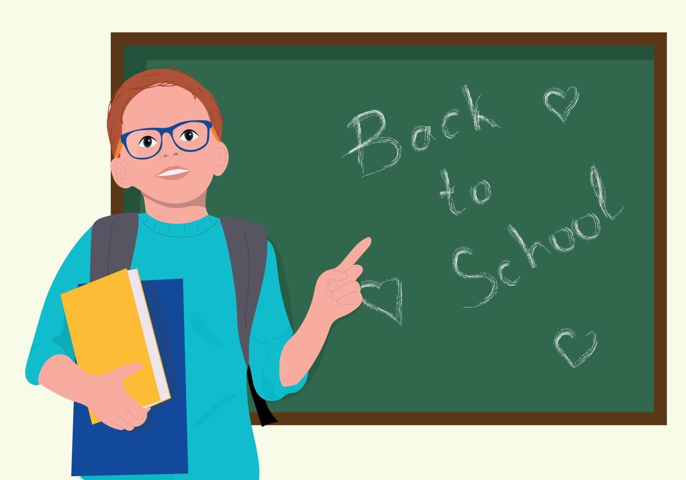 Back to school banner with schoolboy vector