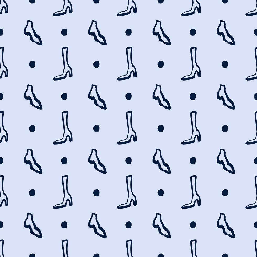 Seamless Pattern with Handdrawn Shoes Background with Fashion Boots vector