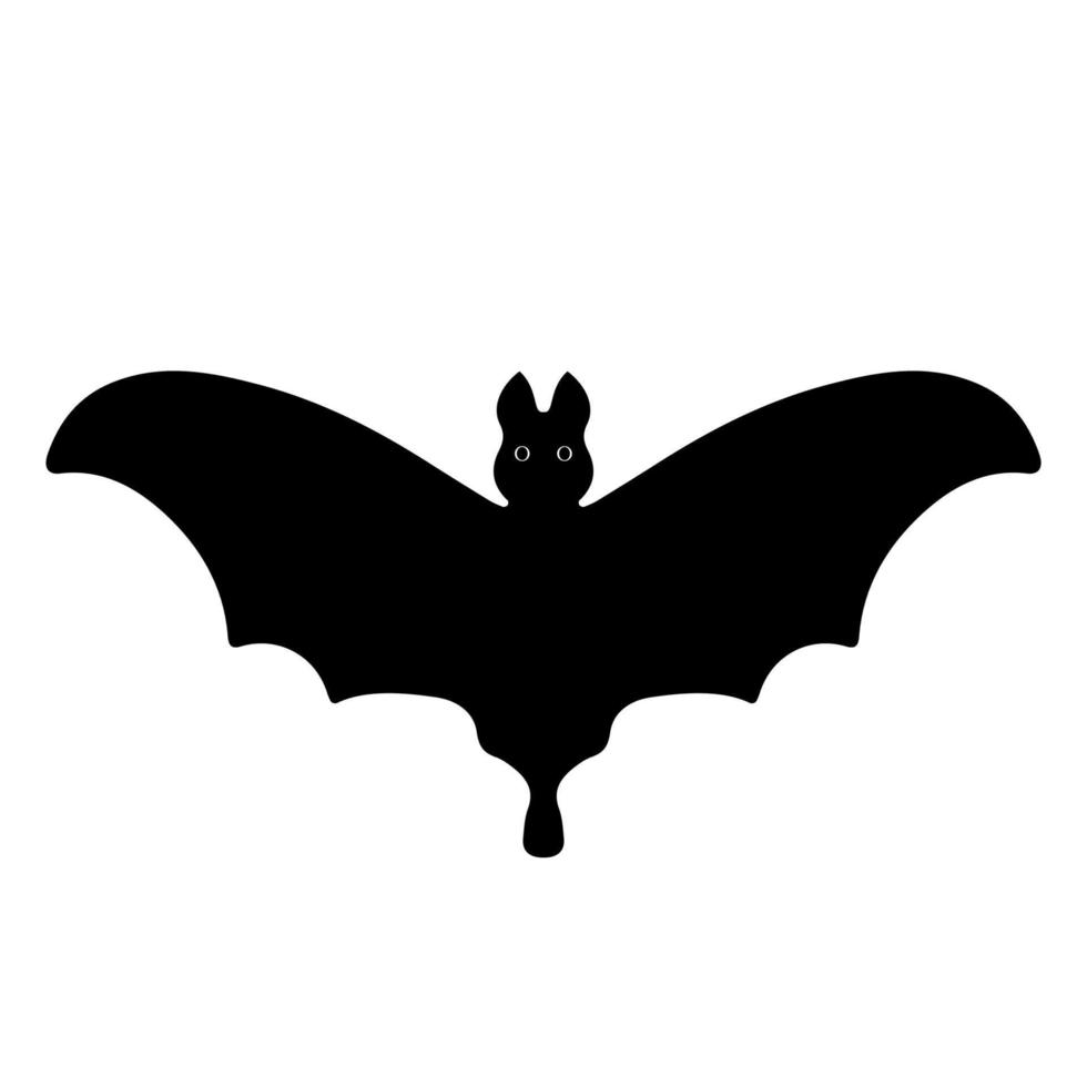 Doodle Bat with Open Wings Halloween Design Element vector