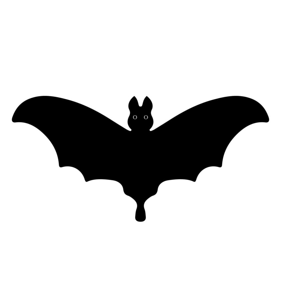 Doodle Bat with Open Wings Halloween Design Element vector