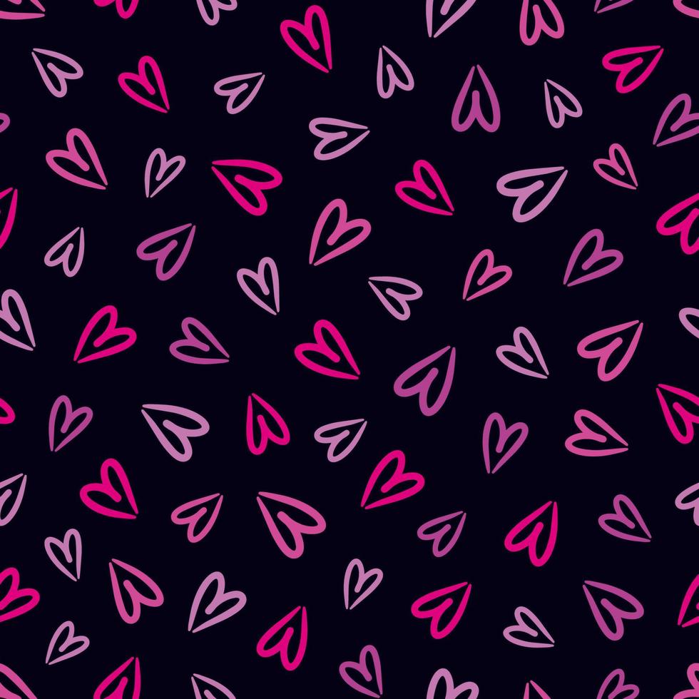 Seamless Pattern with Colorful Pink Hearts Romantic Background vector