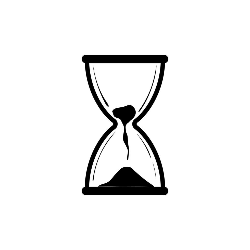 Doodle Hourglass Handdrawn Sandglass Timer Icon vector