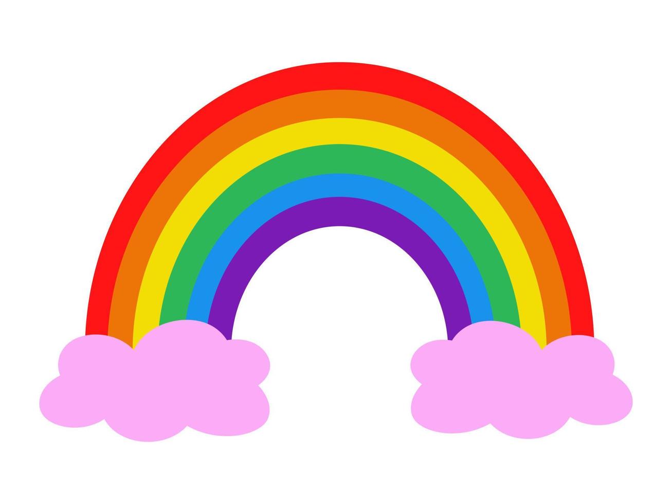 Vector LGBT rainbow with clouds. LGBTQ Plus rainbow. Pride month.