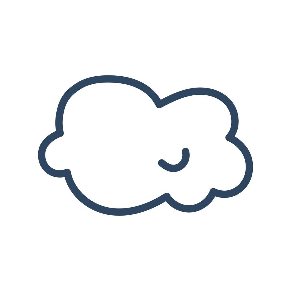 Vector simple cloud. Cloud in flat design. Weather element. Outline.