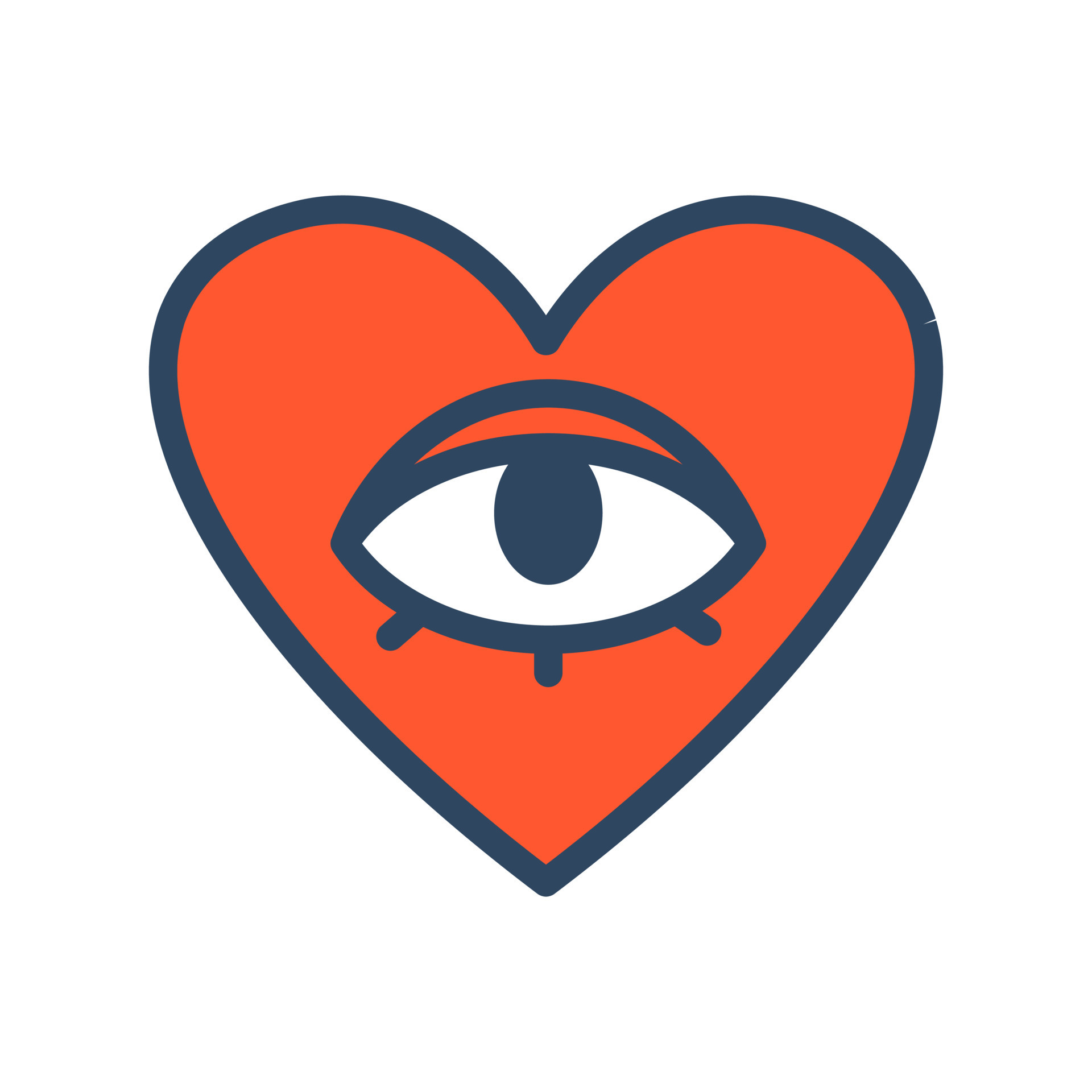 Vector retro heart with eye. Groovy heart. 70s. 9275479 Vector Art at