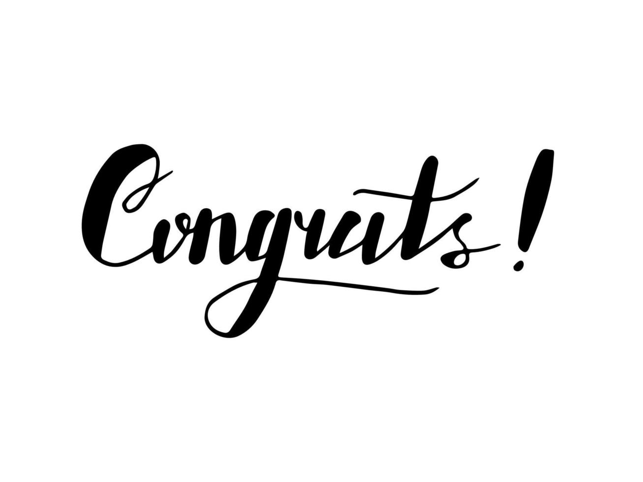 Congrats lettering. Handwritten text for congratulations. Calligraphy element. vector