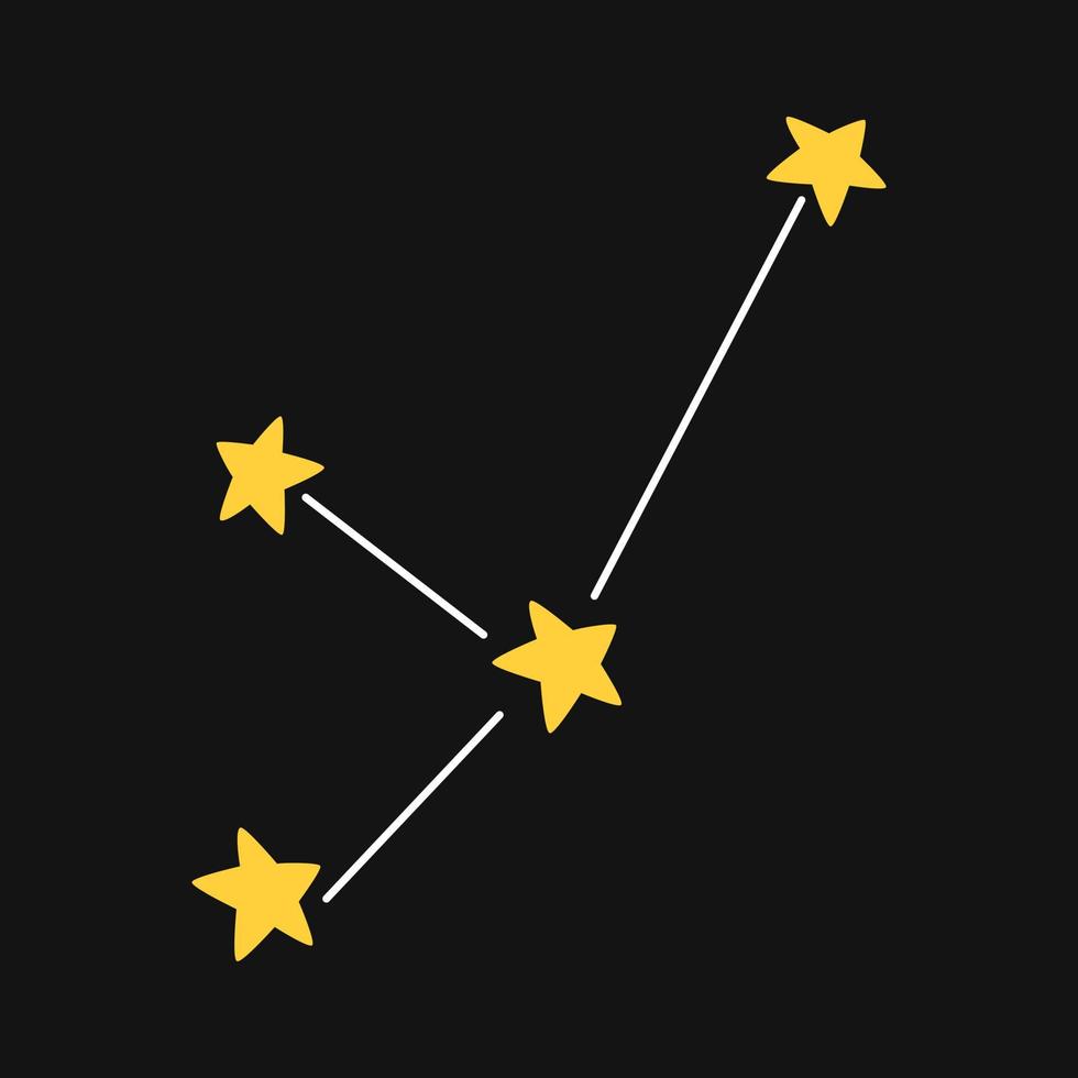 constelación vectorial con estrellas amarillas. constelación simple en diseño plano. vector