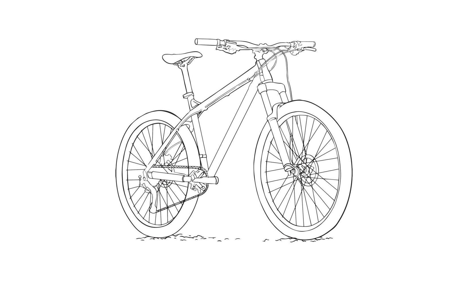 Bike sketch line art illustration vector