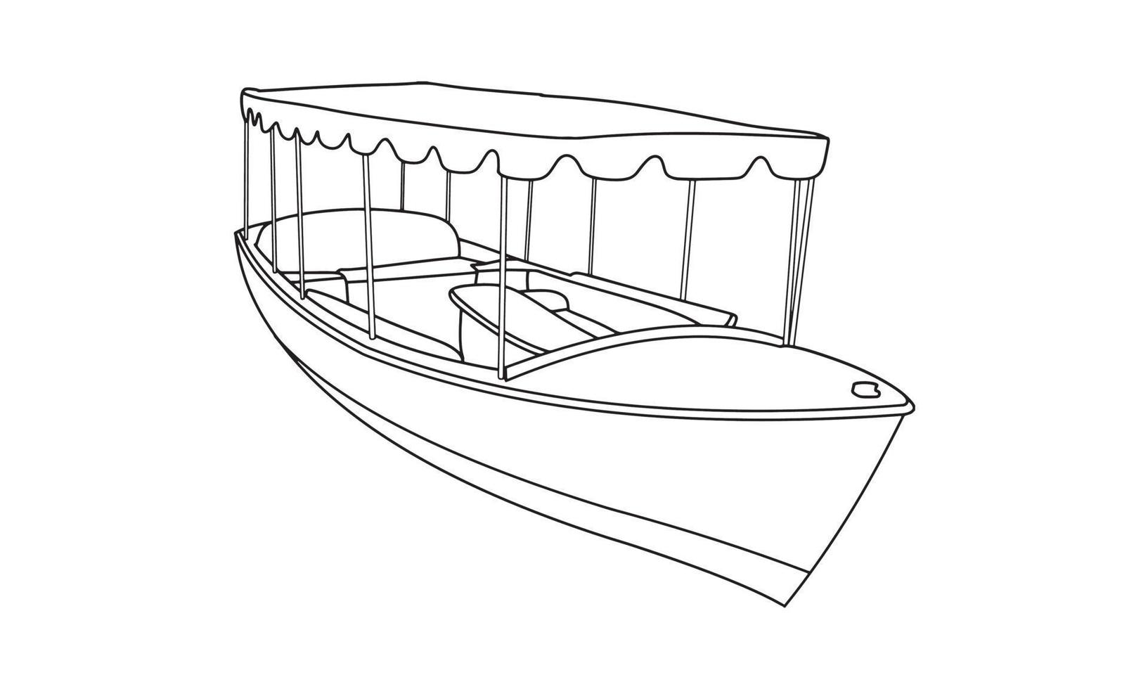 Daily Drawing Demo - Speed Boat Line Drawing and Color./ Speed Boat  Illustration. 