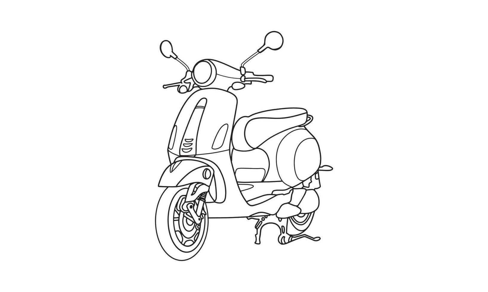 Bike sketch line art illustration vector