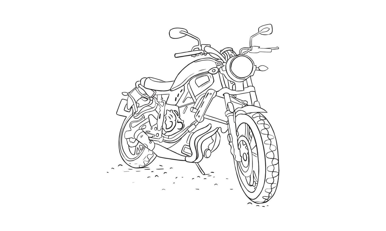 Bike sketch line art illustration vector