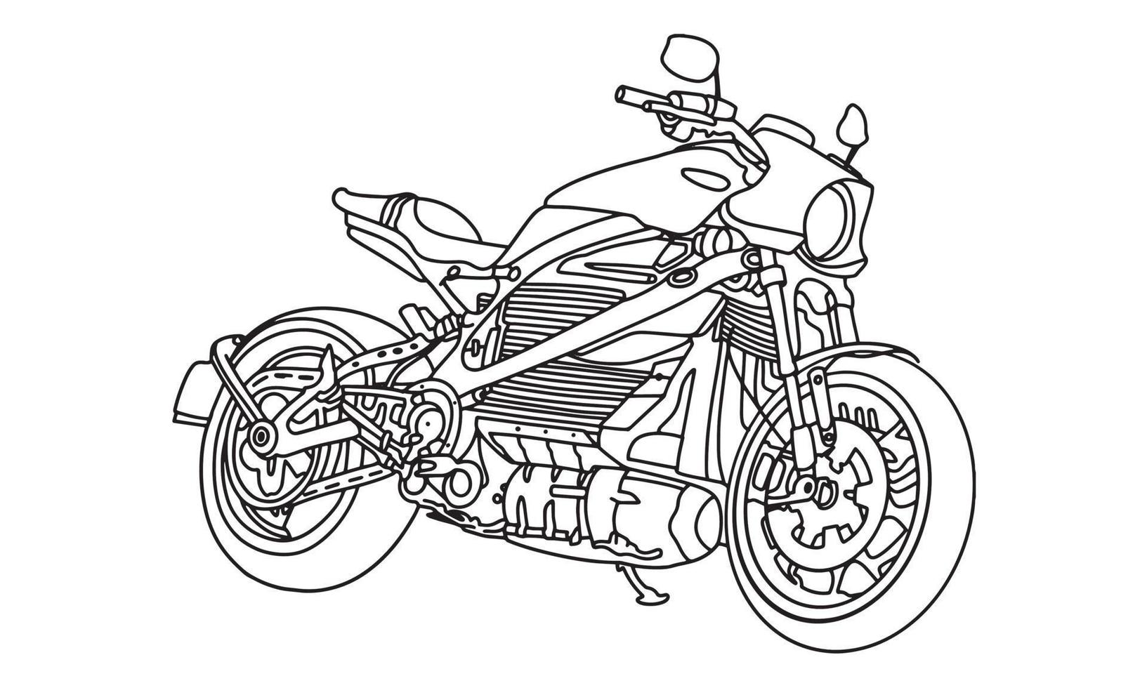 Bike sketch line art illustration vector