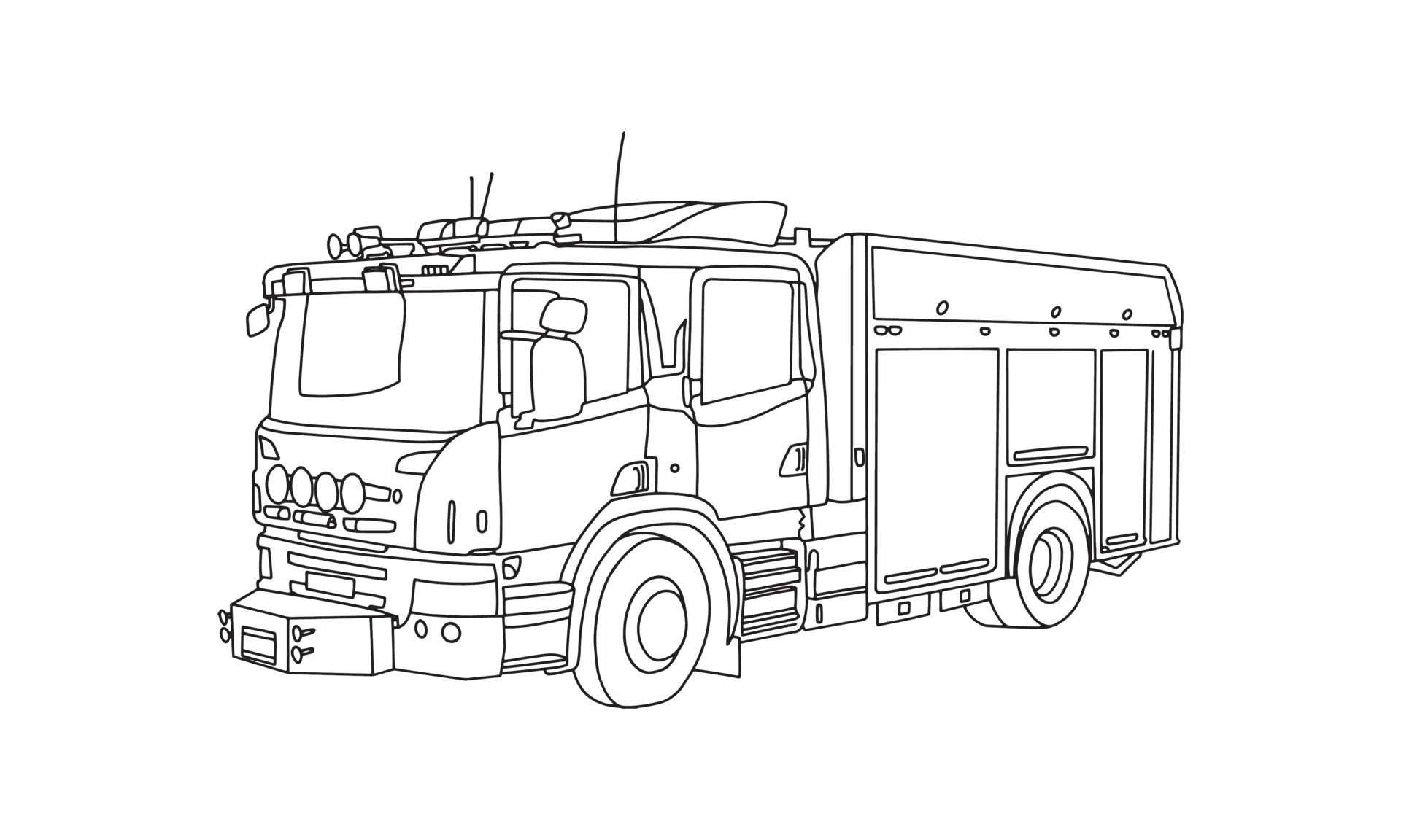 How to draw a Fire Truck  Step by step Drawing tutorials  Truck coloring  pages Fire trucks Fire truck drawing