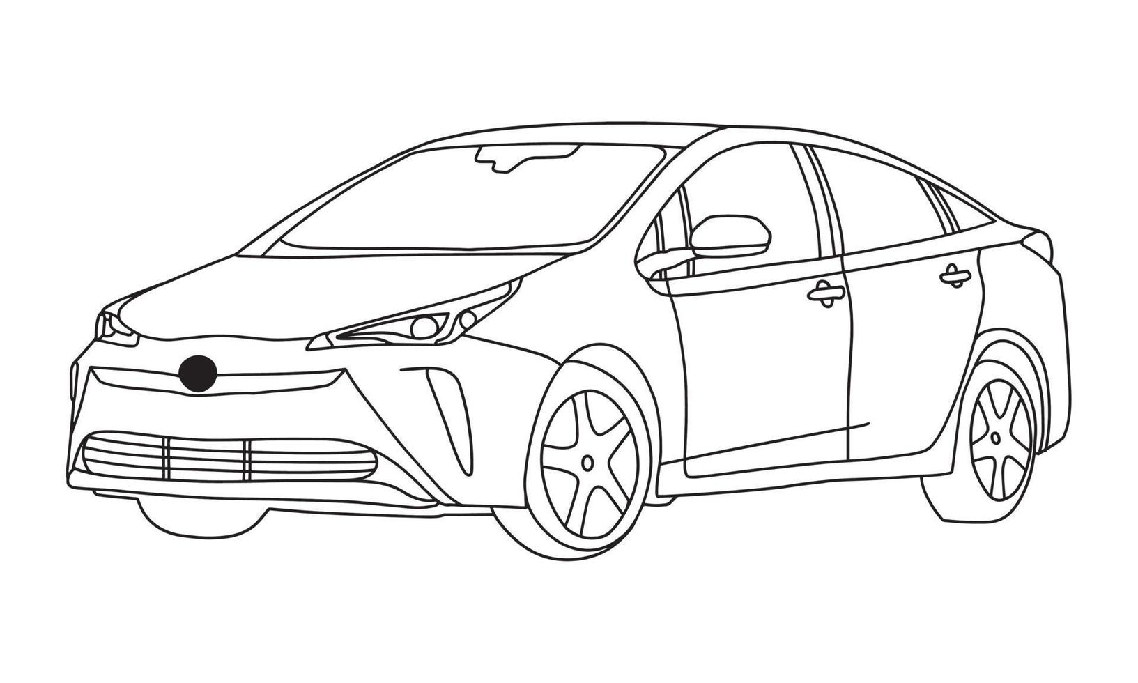 Vehicle illustration in line art. vector