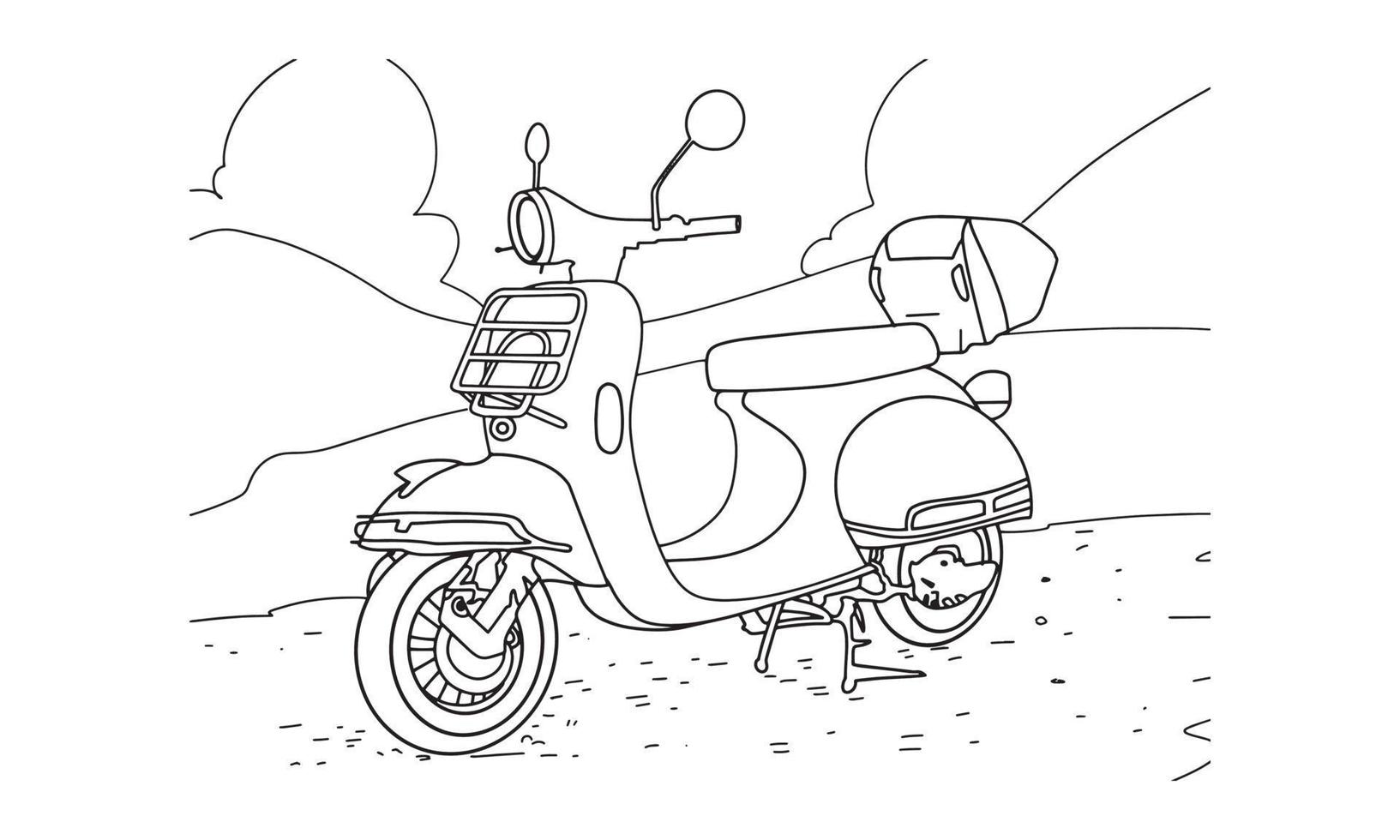 Bike sketch line art illustration vector