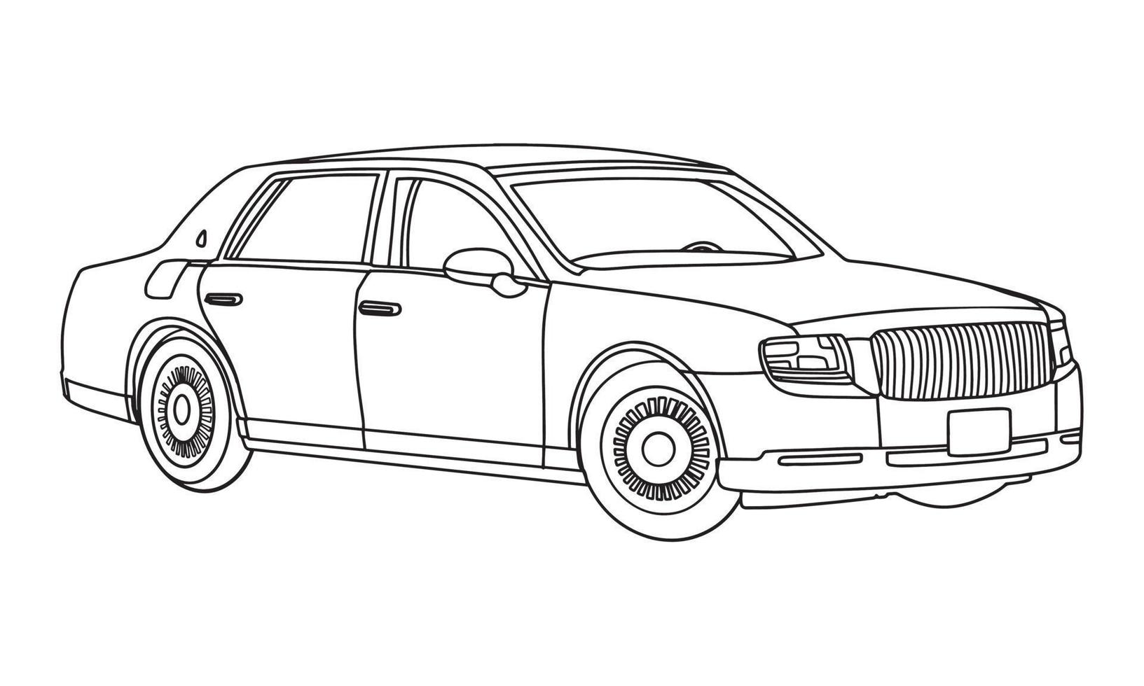 Vehicle illustration in line art. vector