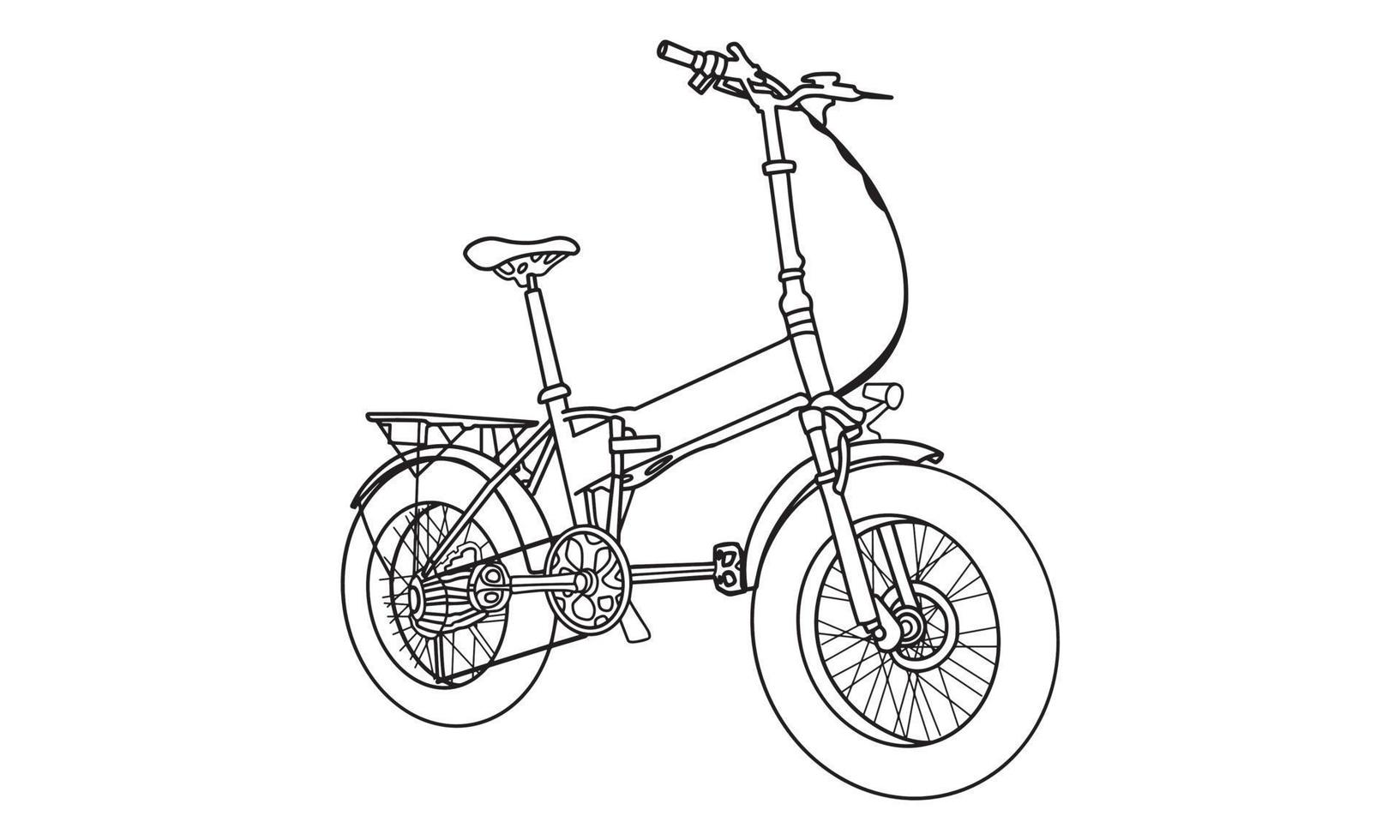 bicicleta boceto línea arte ilustración vector