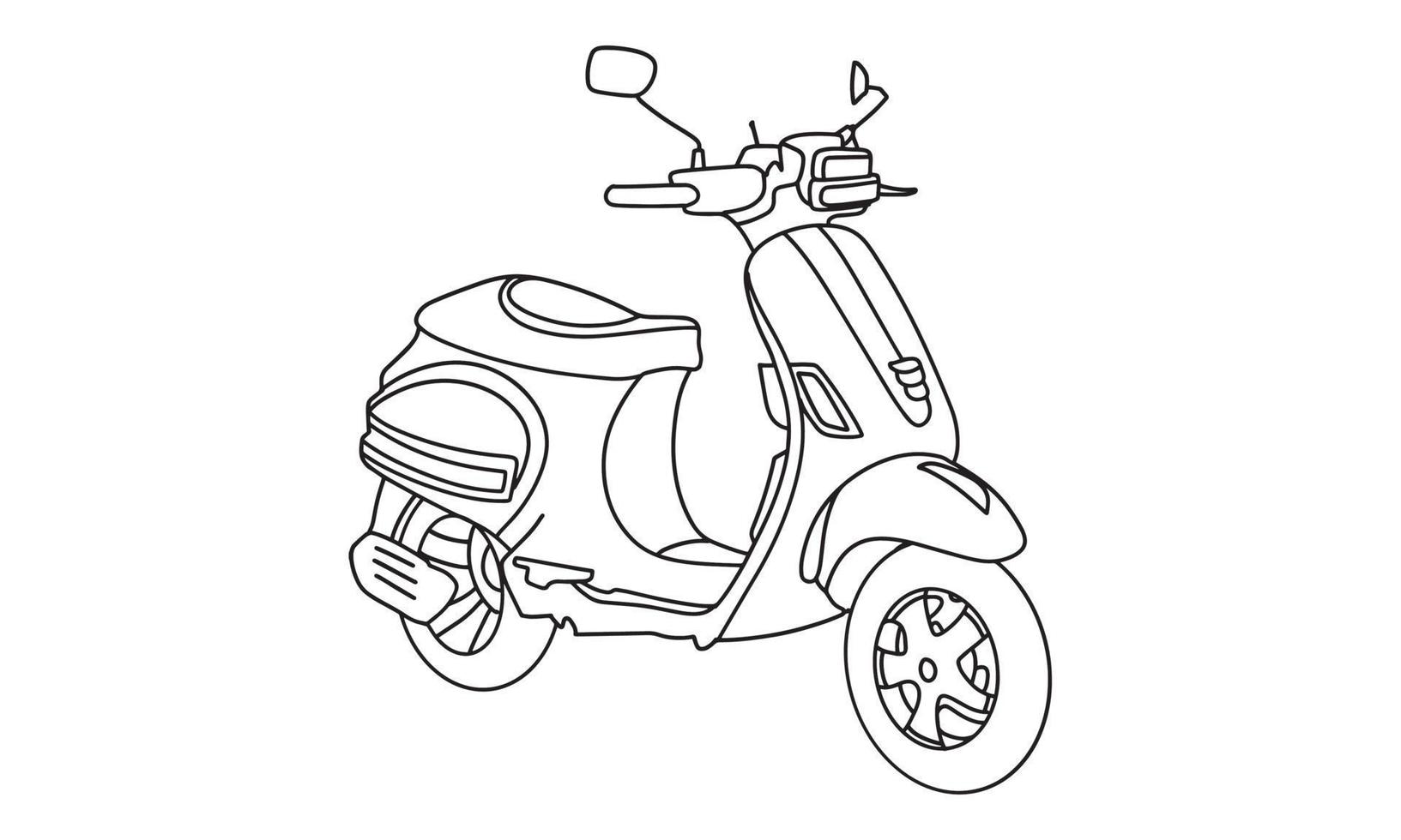 Bike sketch line art illustration vector