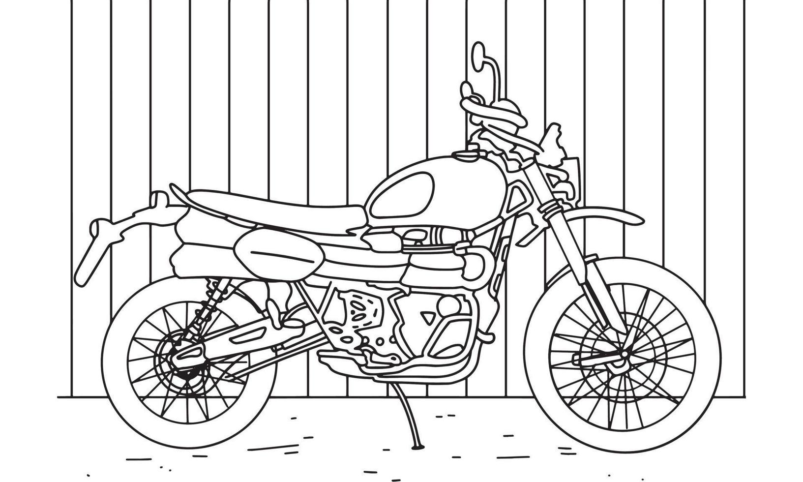 Bike sketch line art illustration vector