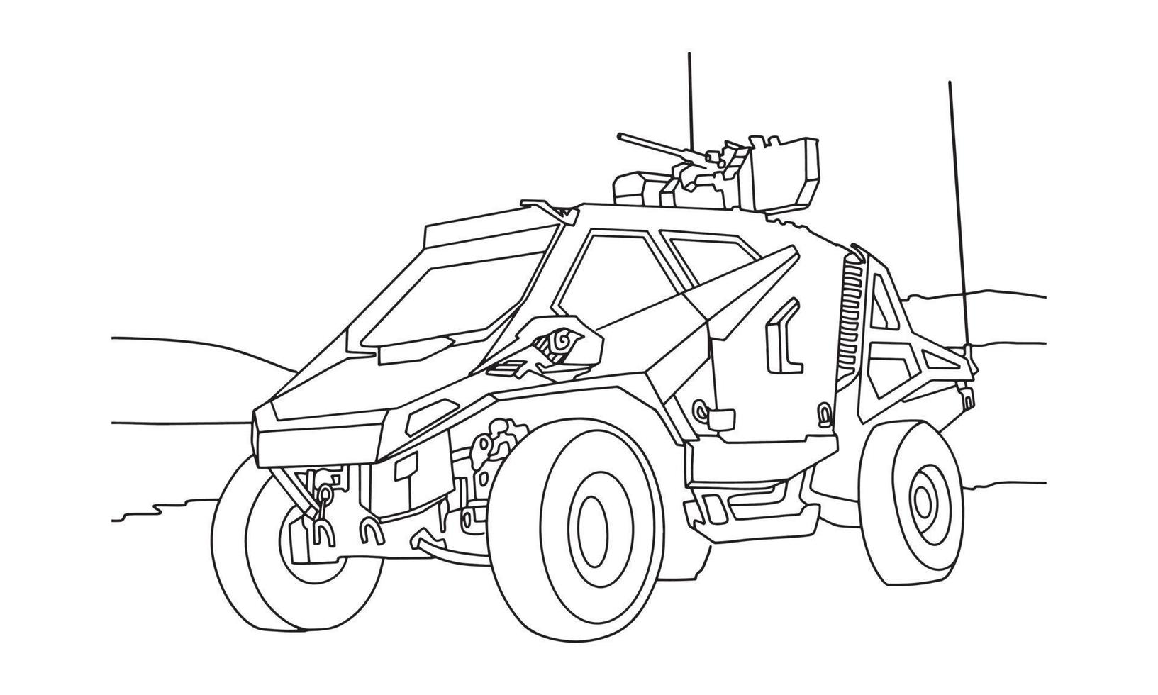 Construction Vehicle sketch line art illustration vector