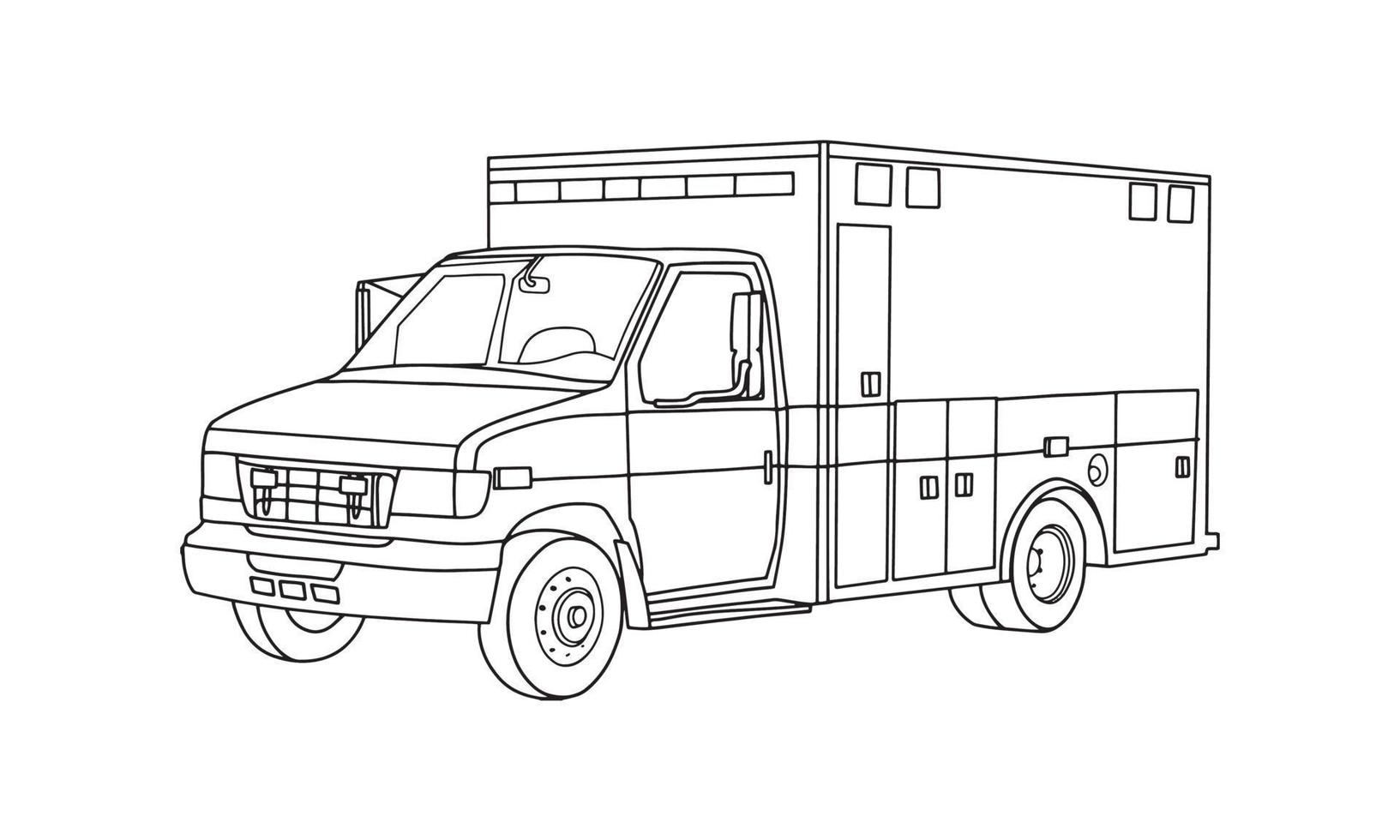 Car line art sketch illustration by hand drawing vector