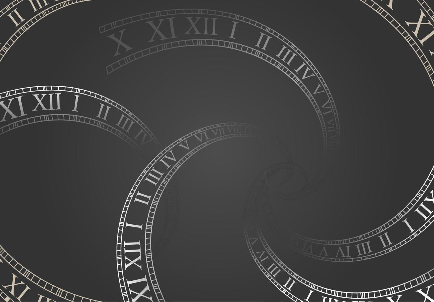 Multi-time or multiverse movement concept with dark background and numbers on time count vector