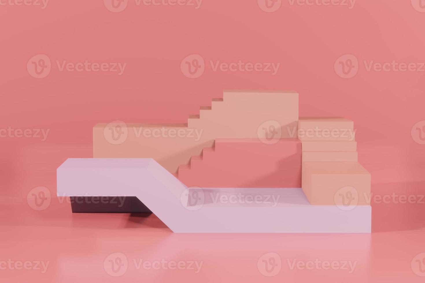 3d rendering empty template podium mockup for product placement photo