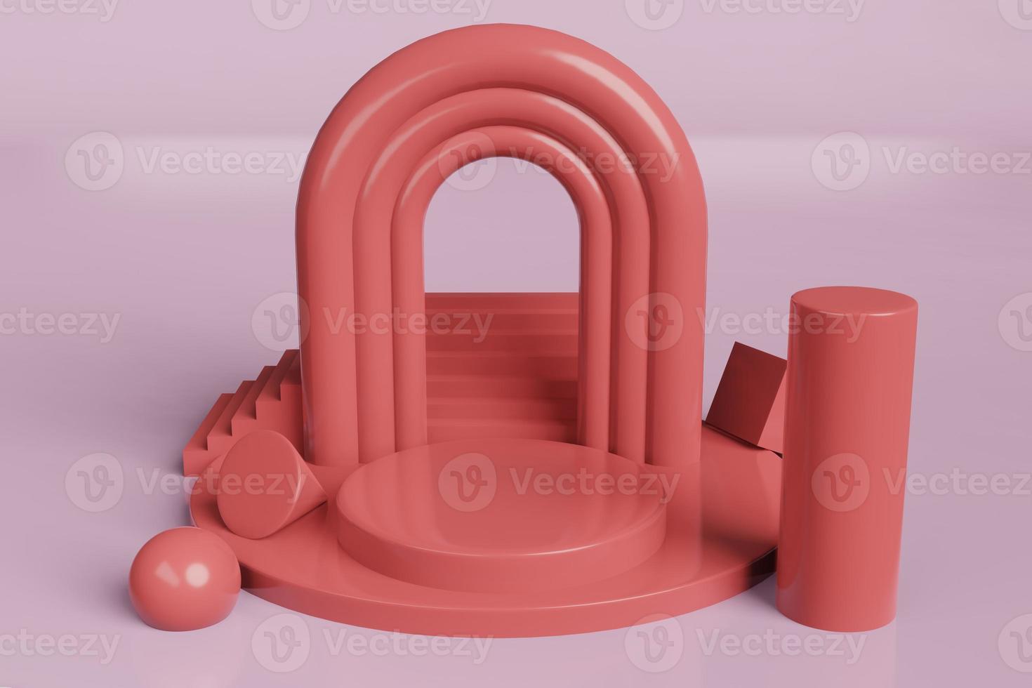 3d rendering empty template podium mockup for product placement photo