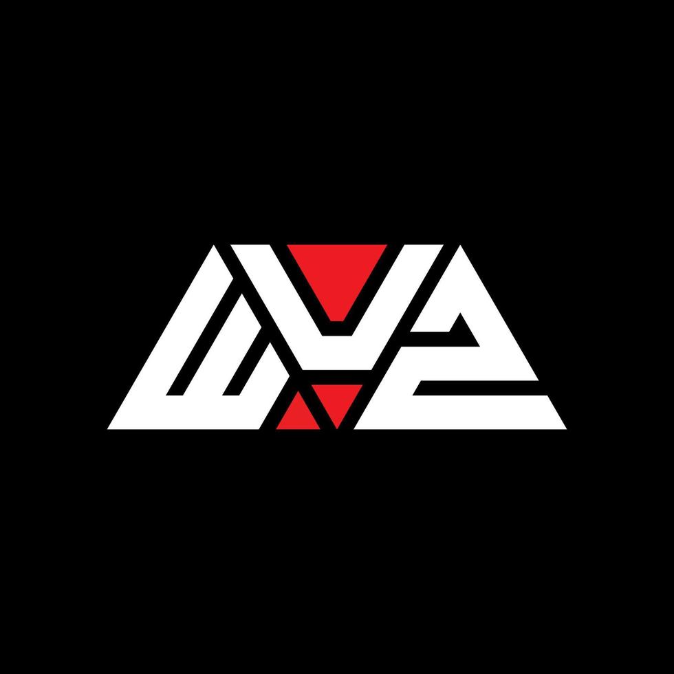 diseño de logotipo de letra triangular wuz con forma de triángulo. monograma de diseño del logotipo del triángulo wuz. plantilla de logotipo de vector de triángulo wuz con color rojo. logo triangular wuz logo simple, elegante y lujoso. wuz