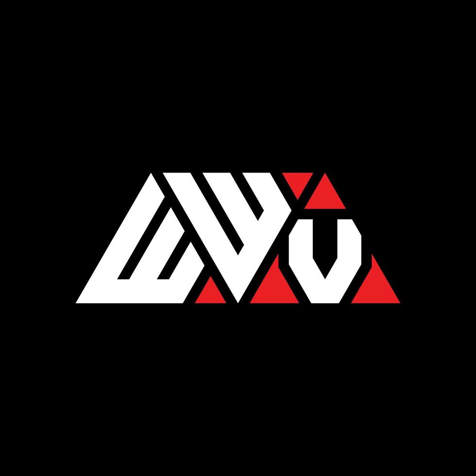 diseño de logotipo de letra triangular wwv con forma de triángulo. monograma de diseño del logotipo del triángulo wwv. plantilla de logotipo de vector de triángulo wwv con color rojo. logo triangular wwv logo simple, elegante y lujoso. www