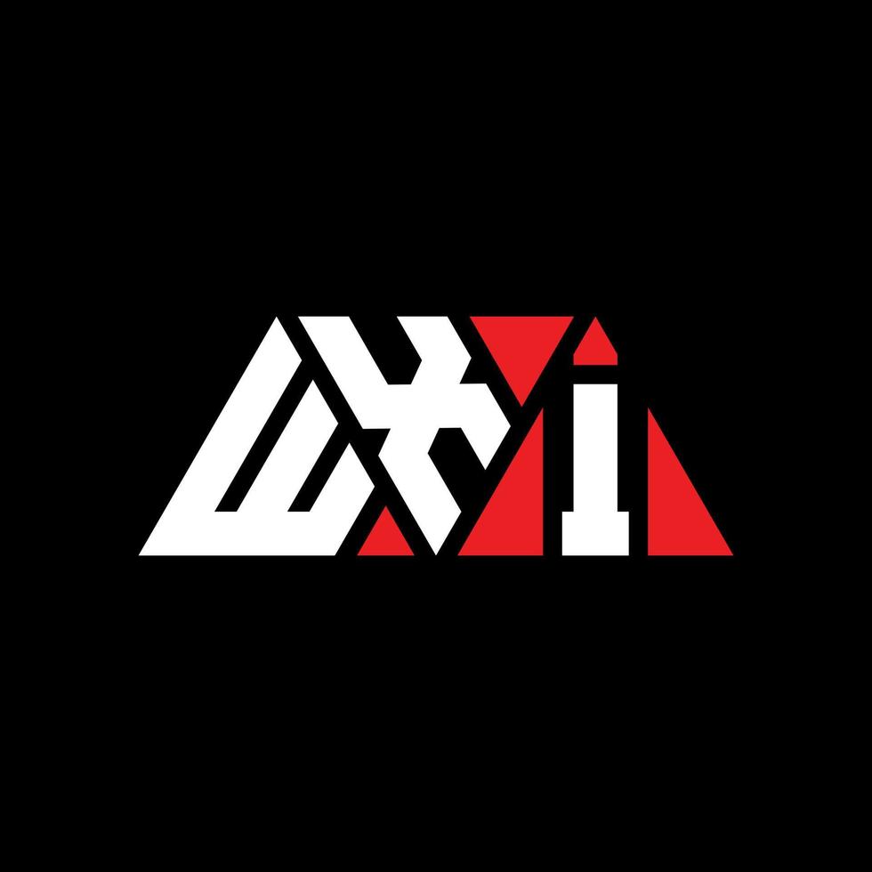 diseño de logotipo de letra triangular wxi con forma de triángulo. monograma de diseño de logotipo de triángulo wxi. plantilla de logotipo de vector de triángulo wxi con color rojo. logotipo triangular wxi logotipo simple, elegante y lujoso. wxi