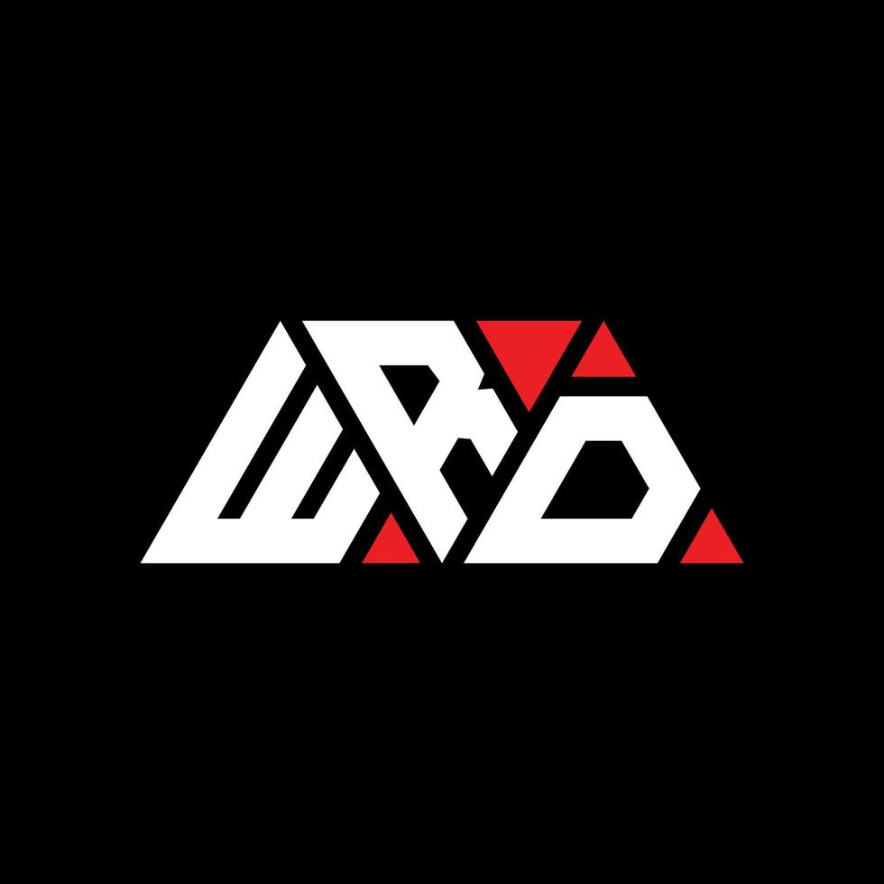 WRD triangle letter logo design with triangle shape. WRD triangle logo design monogram. WRD triangle vector logo template with red color. WRD triangular logo Simple, Elegant, and Luxurious Logo. WRD