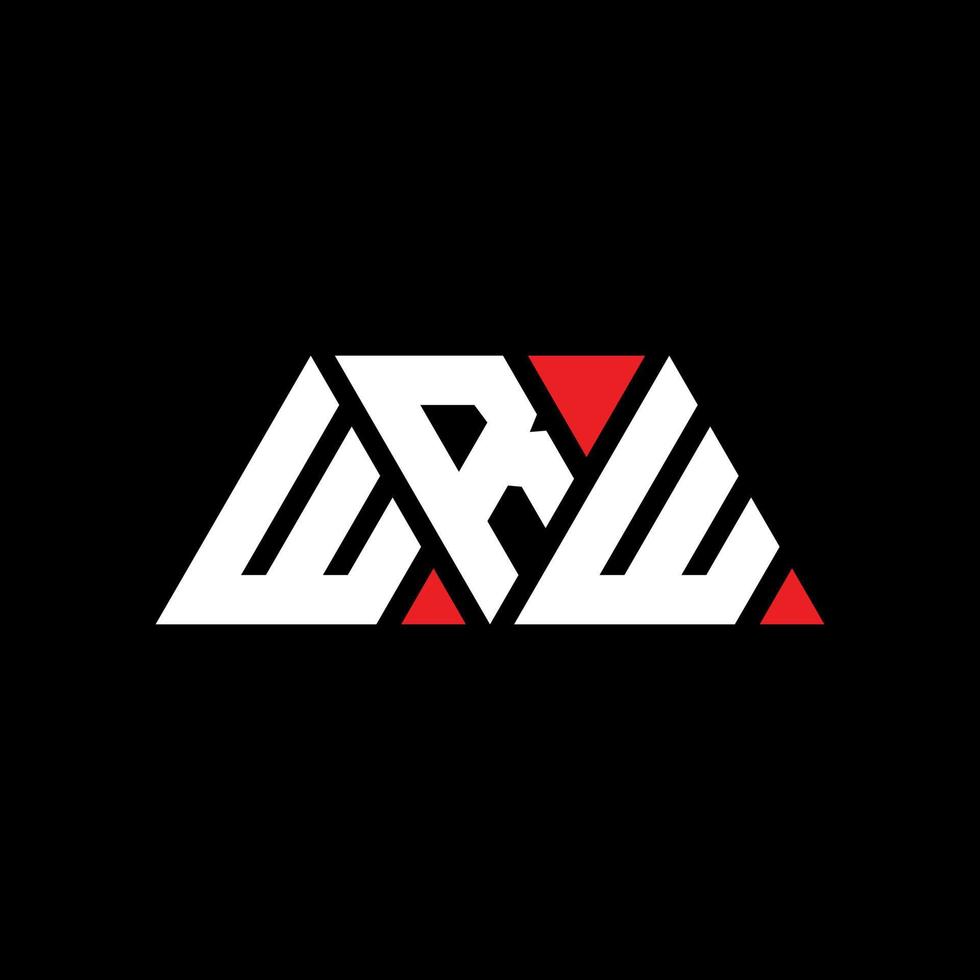 WRW triangle letter logo design with triangle shape. WRW triangle logo design monogram. WRW triangle vector logo template with red color. WRW triangular logo Simple, Elegant, and Luxurious Logo. WRW