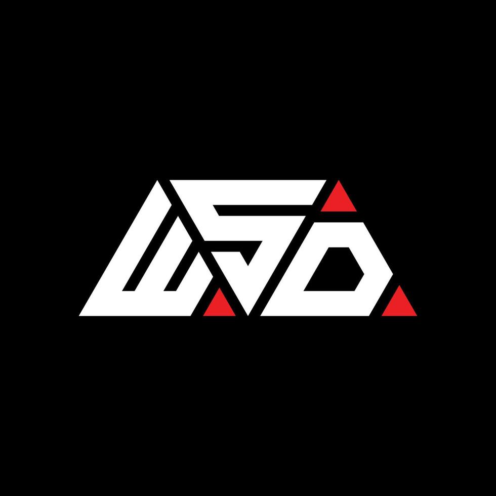 diseño de logotipo de letra triangular wsd con forma de triángulo. monograma de diseño de logotipo de triángulo wsd. plantilla de logotipo de vector de triángulo wsd con color rojo. logo triangular wsd logo simple, elegante y lujoso. wsd