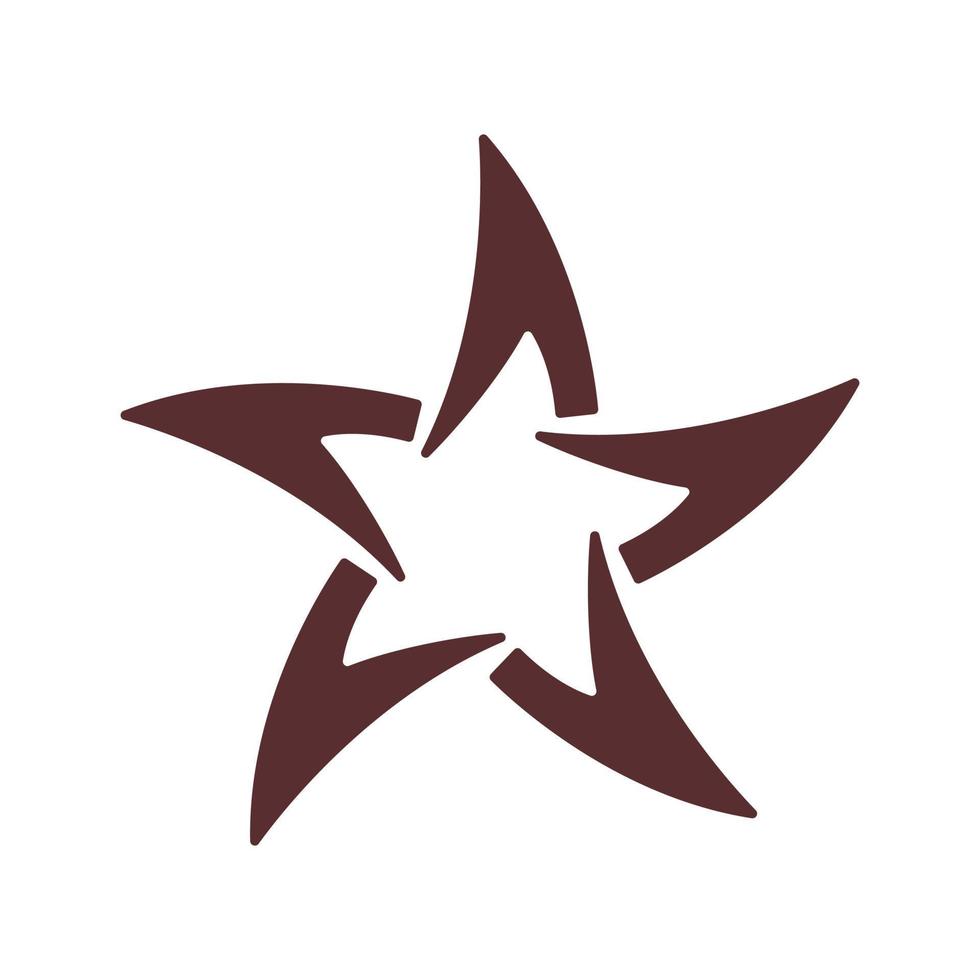 logotipo de estrella o tatuaje. forma de remolino de simplicidad. plantilla, elemento decorativo. ilustración vectorial en blanco vector