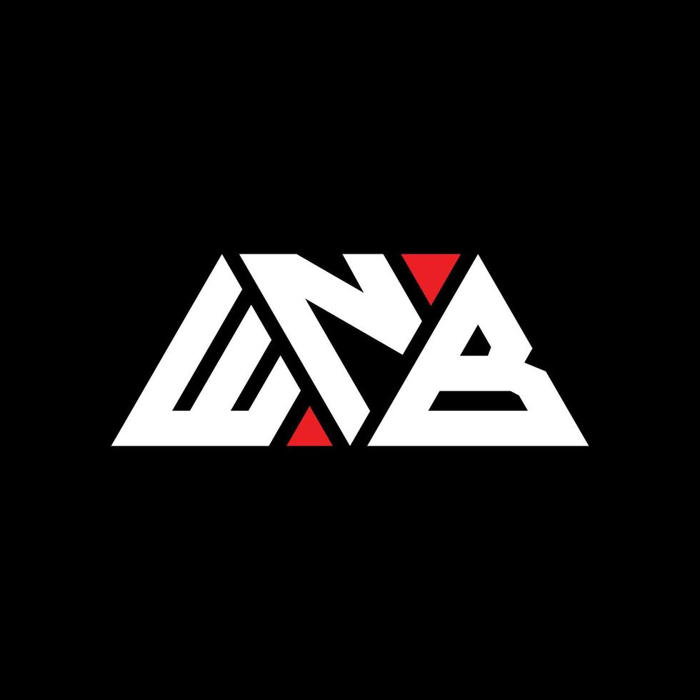 diseño de logotipo de letra triangular wnb con forma de triángulo. monograma de diseño del logotipo del triángulo wnb. plantilla de logotipo de vector de triángulo wnb con color rojo. logo triangular wnb logo simple, elegante y lujoso. wnb
