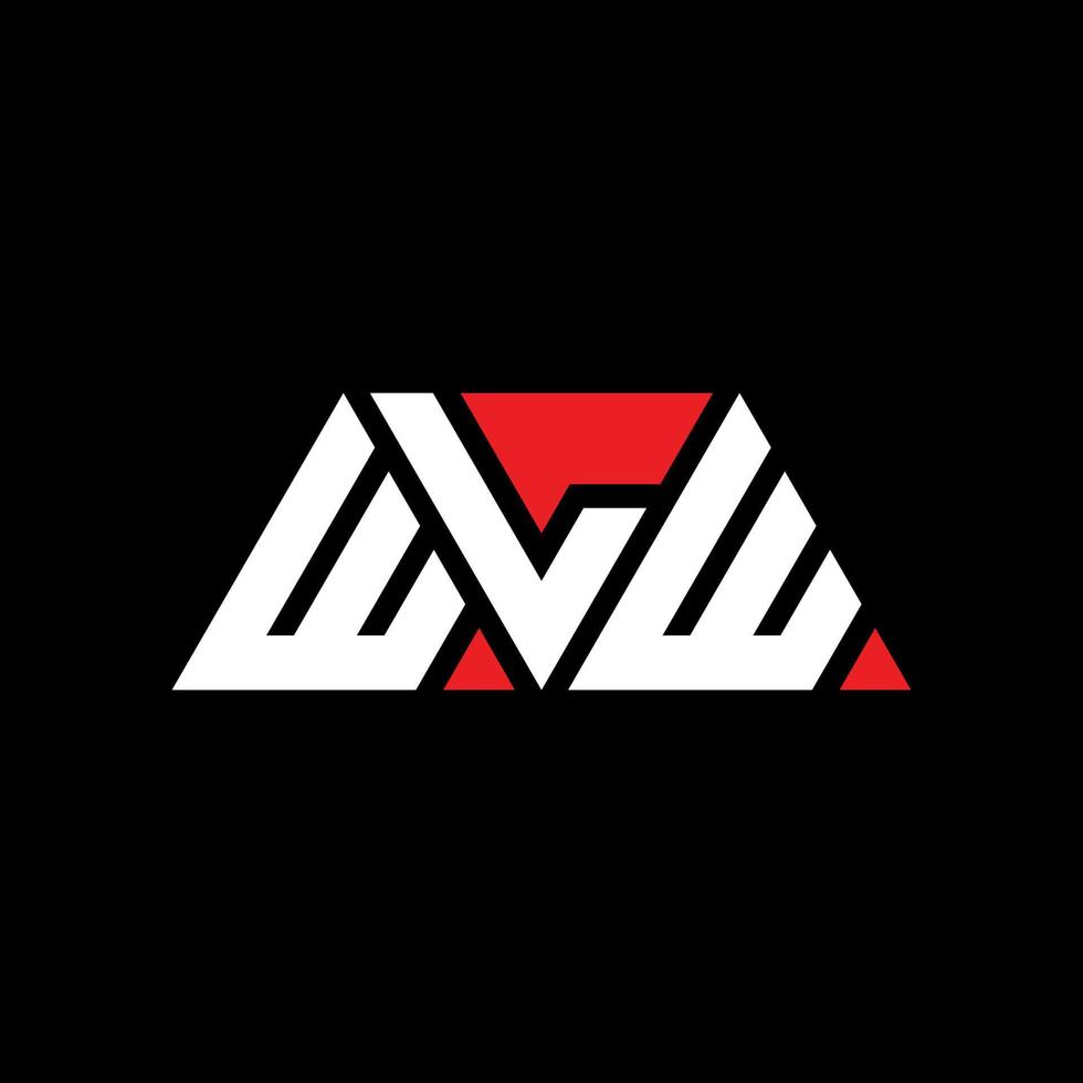 WLW triangle letter logo design with triangle shape. WLW triangle logo design monogram. WLW triangle vector logo template with red color. WLW triangular logo Simple, Elegant, and Luxurious Logo. WLW