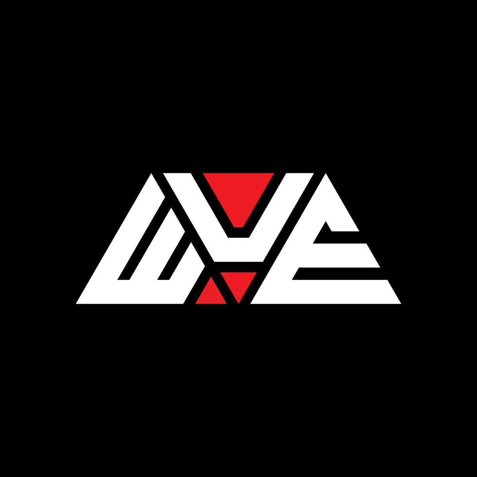 WUE triangle letter logo design with triangle shape. WUE triangle logo design monogram. WUE triangle vector logo template with red color. WUE triangular logo Simple, Elegant, and Luxurious Logo. WUE