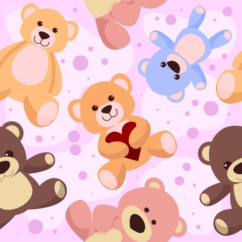 Cute Bear Seamless Pattern vector