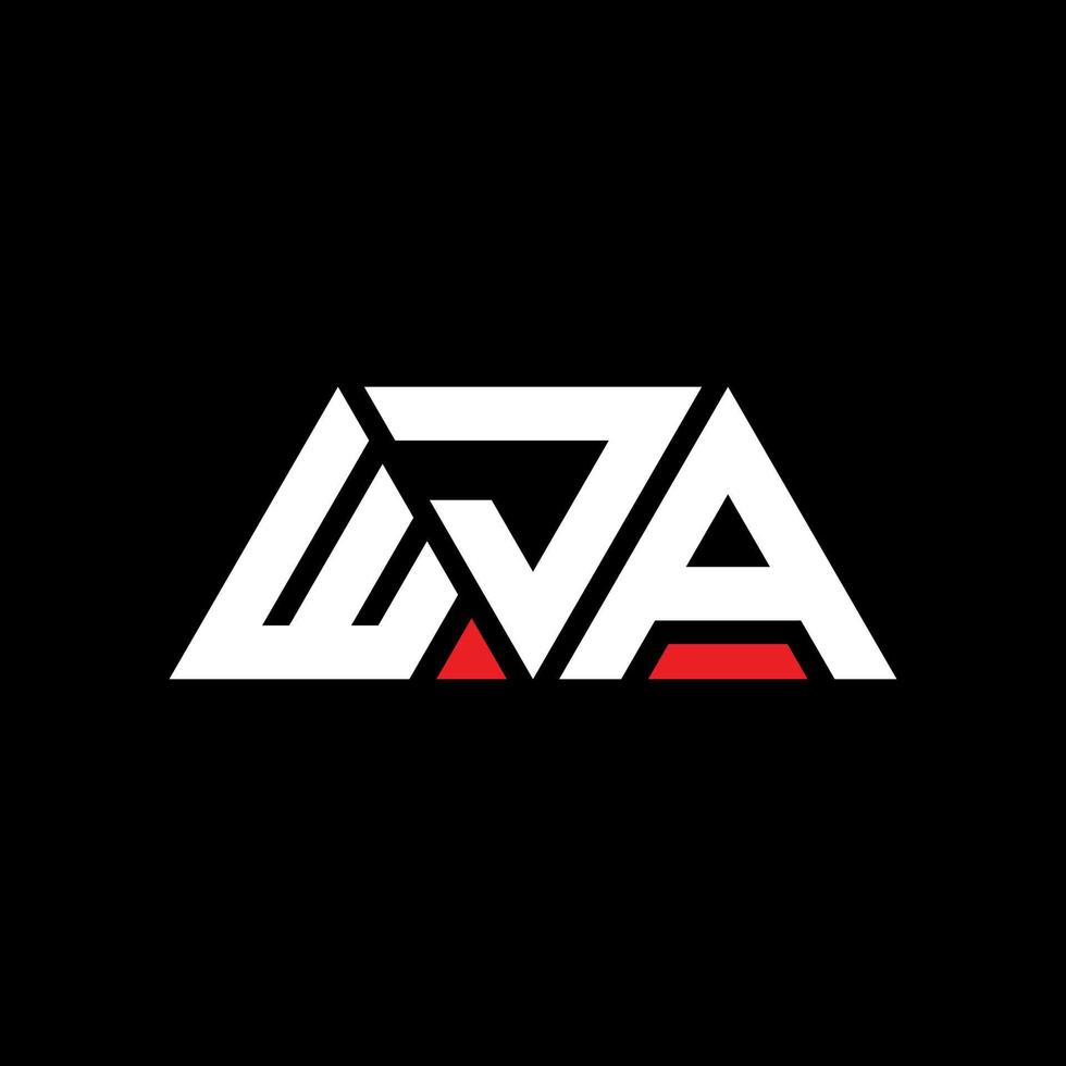 diseño de logotipo de letra triangular wja con forma de triángulo. monograma de diseño del logotipo del triángulo wja. plantilla de logotipo de vector de triángulo wja con color rojo. logo triangular wja logo simple, elegante y lujoso. wja