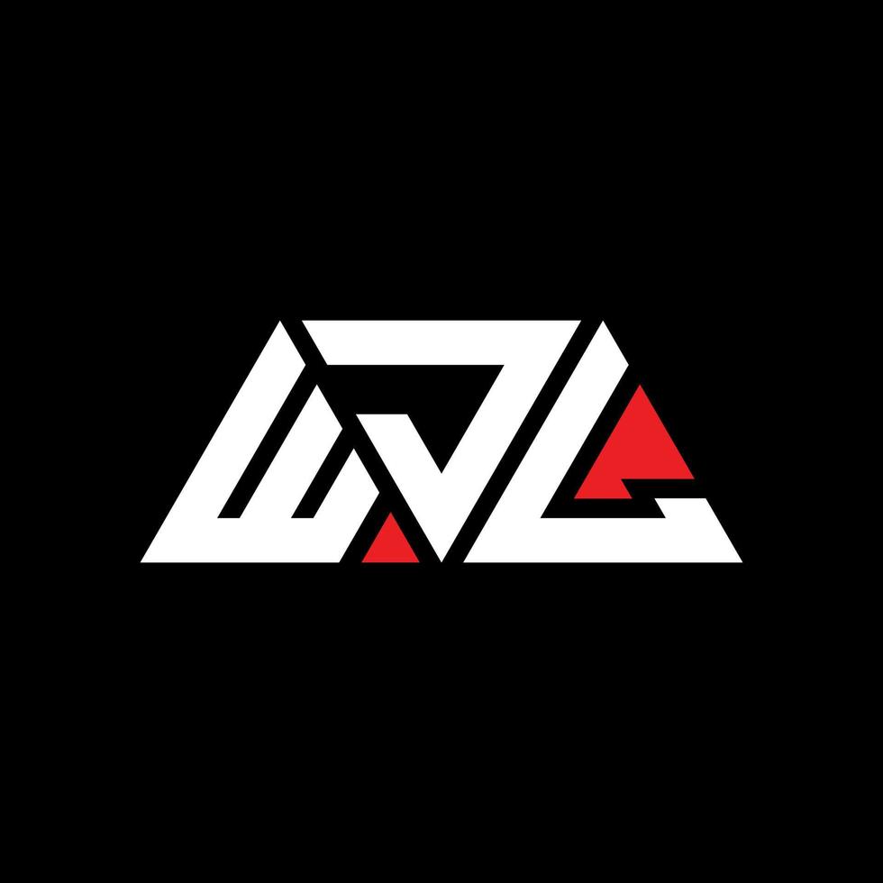 diseño de logotipo de letra triangular wjl con forma de triángulo. monograma de diseño del logotipo del triángulo wjl. plantilla de logotipo de vector de triángulo wjl con color rojo. logotipo triangular wjl logotipo simple, elegante y lujoso. wjl